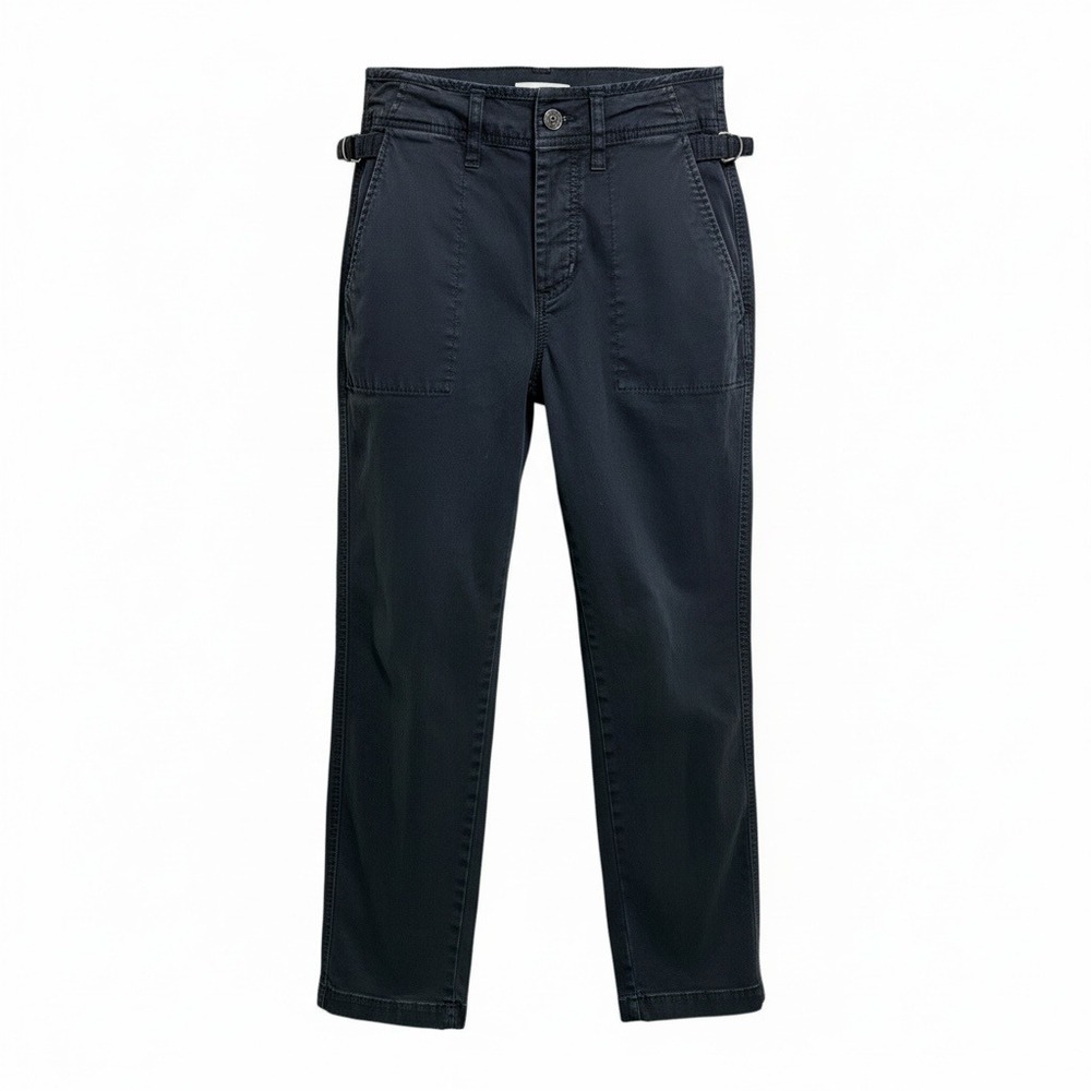Rowan Jalen‎ Straight Leg Cropped Pant Utility Cinch Waist Washed Black 26